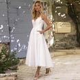 thumbnail image 4 of SMihono Robe d'Été Robe Formelle for Grande Taille pour Femme Women Sling Sans Manches Sexy Solide Décolleté Robe Ample, 4 of 8