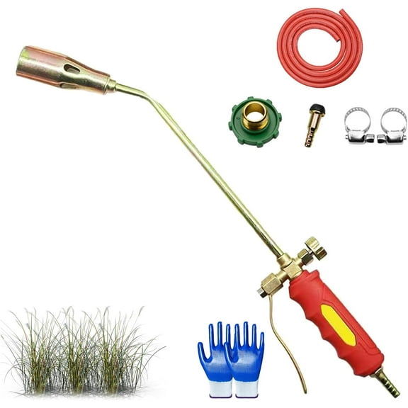 Garden Weed Burner Torch, Portable Propane Torch Weed Burner Kit, With Flame Control,Turbo Trigger Push Button Igniterr, For Weeding, Roof Asphalt, Ice Snow, Household Use (30mm)