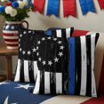 thumbnail image 6 of 2 Pack Outdoor Waterproof Throw Pillows,Independence Day American Flag Decorative Square Pillow Case Patio Pillows for Chair Couch Sofa 16x16in, 6 of 9