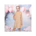 thumbnail image 4 of Sunny Fashion Girls Dress Beige Sparkle Mesh Long Sleeve Special Elegant Formal Gown 6 Years, 4 of 7