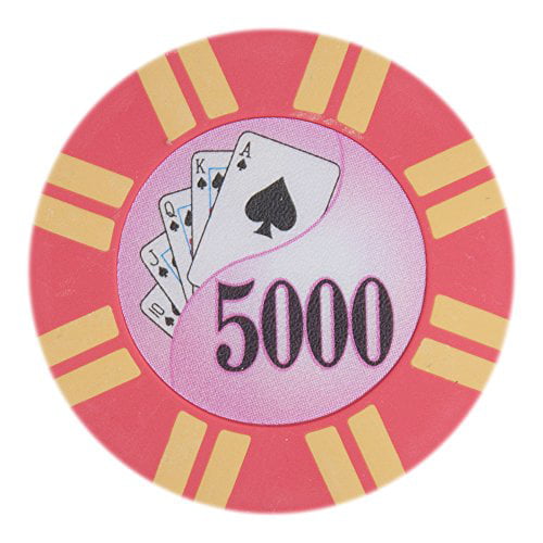 Get 1 Free Buy 2 100 Pink $5000 High Roller 14g Clay Poker Chips New 