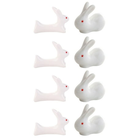 

8Pcs Rabbit Ceramic Chopstick Holders Animals Chopstick Rest Easter Decorations