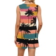 thumbnail image 5 of Hawaiian Matching Sets Women Clothing Sleeveless Square Neck Top and Loose Shorts Tropical Summer Lounge Outfits Sweatsuit with Pocket, 5 of 5