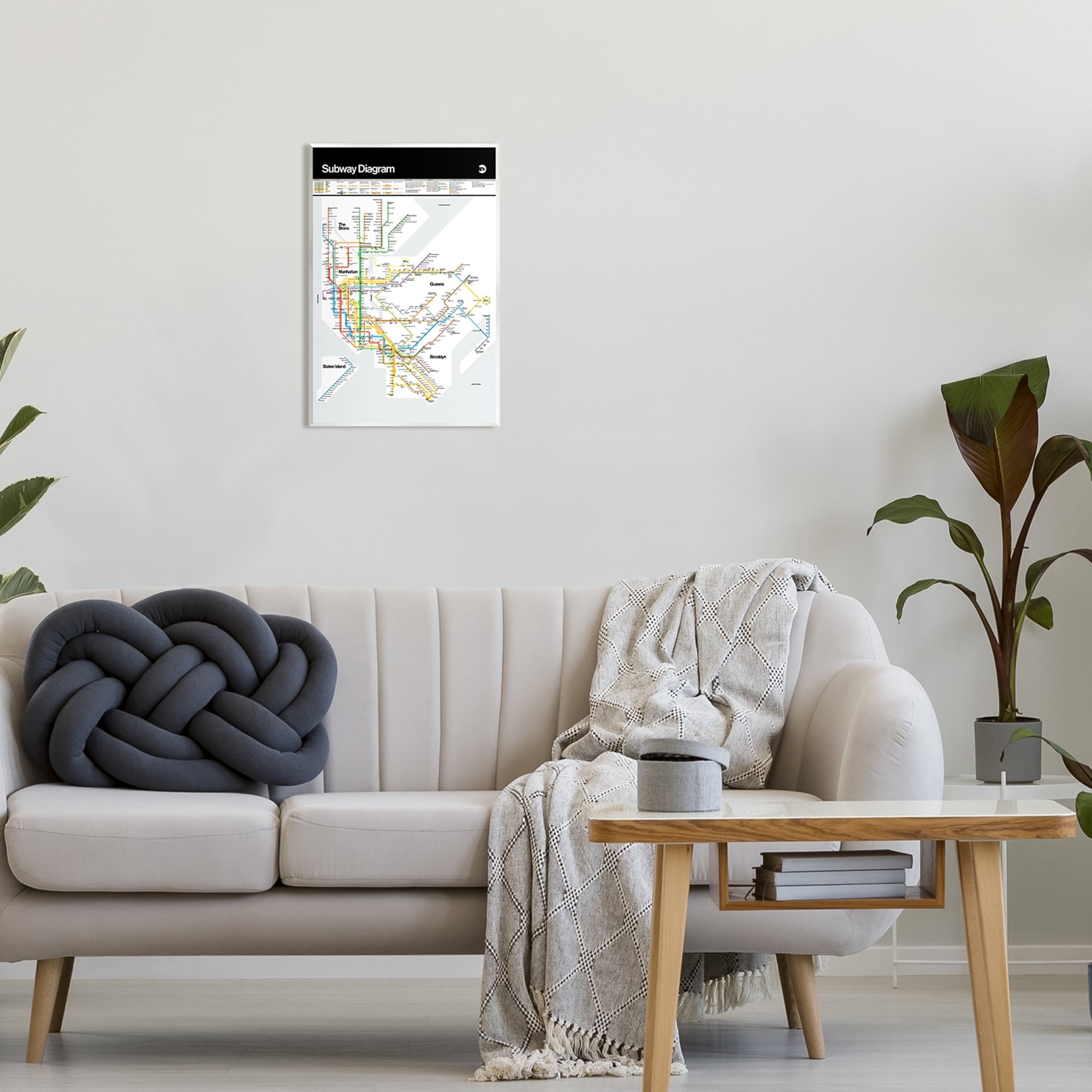 Stupell Industries New York City Urban Subway Diagram Chart Graphic Art Unframed Art Print Wall Art, Design by JG Studios