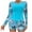 Light Blue, variant on Utoimkio Women's Two Piece Rash Guard Long Sleeve Swimsuits Floral Print Bathing Suits for Women with Boyshorts Sun Protection Summer Swim Shirts Beach Swimwear
