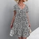 thumbnail image 3 of Vestido con dobladillo con volantes,Vestido con cuello en V y estampado floral Vestido floral diseñado para durar, 3 of 6