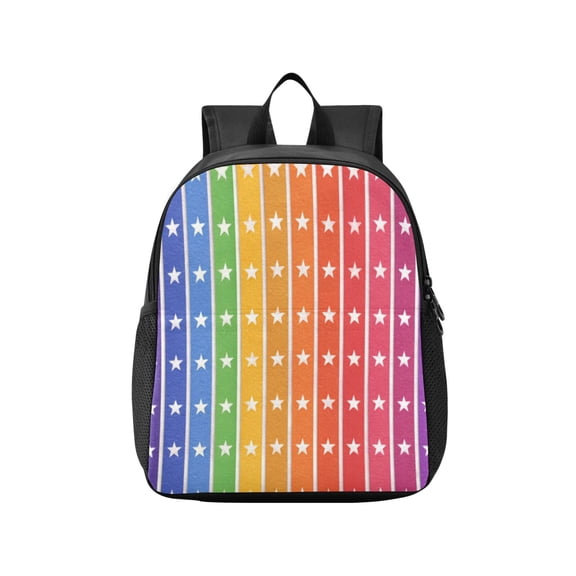 Toddler Backpack Cute Colorful Stripe Star Print Waterproof Lightweight Backpack Casual Mini Daypack for Daycare & Travel