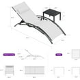 thumbnail image 2 of PURPLE LEAF Patio Chaise Lounge Chair Set with 2 Side Table Outdoor Pool Adjustable Recliner Chairs for Outdoor Beach Poolside Sunbathing Tanning Lounger，White, 2 of 9