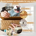 thumbnail image 2 of Wicker Shelf Baskets Bin with Lid, Handwoven Wicker Basket Storage Bins Rectangular Home Utility Organizer Box for Shelf Wardrobe Home Organizer for Bedroom Home Decor, 2 of 8