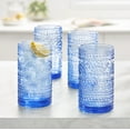 thumbnail image 2 of The Pioneer Woman Channing Glass 18 Ounce Tumblers, Blue, Set of 4, 2 of 6