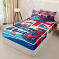thumbnail image 2 of Manfei Retro British Flag Zipper Queen Comforter Set with Fitted Sheet and 2 Pillowcases,London Red Bus Zipper Bedding Set,Red Blue,Light Gray Reversible,4pcs, 2 of 8