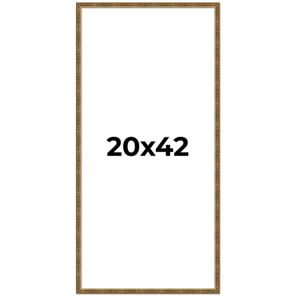 20x42 Frame Gold Solid Wood Picture Frame - Complete Modern Photo Frame Includes UV Acrylic