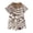 Khaki, variant on Striped Casual Boys Outfit Short Sleeve Shirt Pants Toddler With Collar Clothes