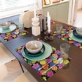 thumbnail image 6 of Placemats Set Of 4 / 6, Lemon Flower Colorful Placemats For Dining Table Indoor/Outdoors Heat Resistant Washable Placemats 18" X 12", 6 of 8