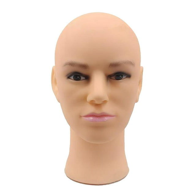 Cabeza de maniquí masculino calvo de 22''-23'', modelo de cabeza de muñeca para entrenamiento de cosmetología Color de piel