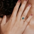 thumbnail image 4 of Pompeii 1 1/2Ct Round Blue Diamond Engagement Ring 14k White or Yellow Gold Lab Grown, 4 of 4