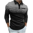 thumbnail image 2 of Blusa y camisa de manga larga con cuello vuelto para hombre, informal, estampada, con botones, de poliéster, 2 of 6