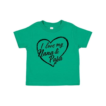 

Inktastic I Love My Nana and Papa in Black Chalk Heart Gift Toddler Boy or Toddler Girl T-Shirt