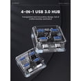 thumbnail image 4 of 4-Port USB HUB 3.0, ORICO USB Splitter for Laptop with 3.3ft Cable, Multi USB Port Expander, Fast Data Transfer Compatible with Mac OS 10.X and Above, Linux, Android-Transparent, 4 of 10