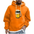 thumbnail image 2 of Sweatshirts for Men Hooded Sweatshirts Casual Round Neck Print Pullover Long Sleeve Sweatshirt Mens Coats Orange L, 2 of 5