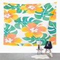 thumbnail image 2 of ZEALGNED Colorful Aloha Watercolor Hibiscus Pattern Green Beautiful Wall Art Hanging Tapestry Home Decor for Living Room Bedroom Dorm 60x80 inch, 2 of 2