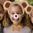 thumbnail image 4 of Vjnyvs 4-Piece Plush Khaki Bear Ears Headband Set,Tail, Bow Tie & Nose Kit, Khaki, 1 Set, 4 of 7