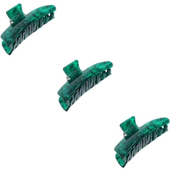 3 Count Decorative Claw Clips Women Hair Jaw Miss Women's Dark Green