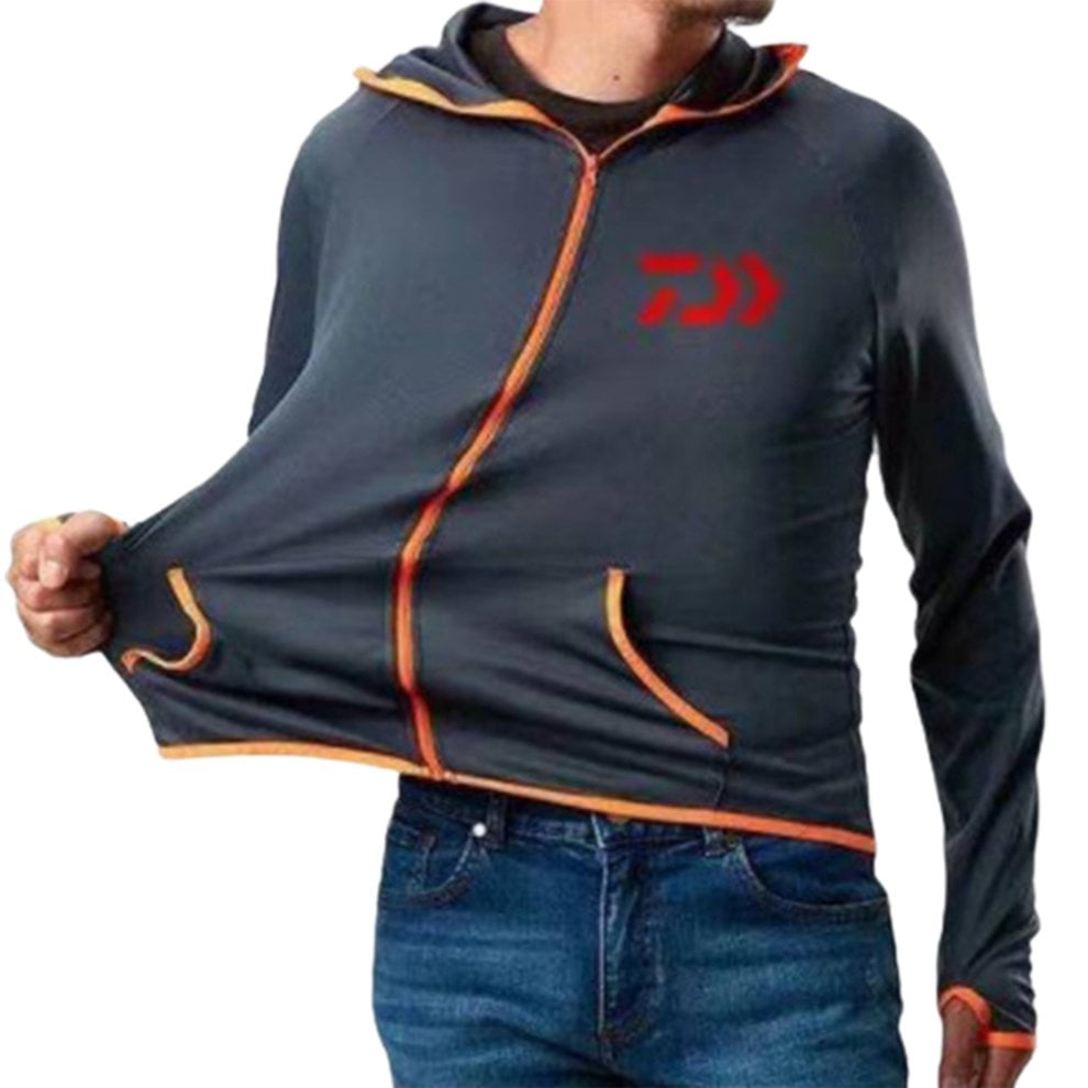 New Long Sleeve Fishing With zippers Shirt Quick Dry Breathable Hooded Sunproof 