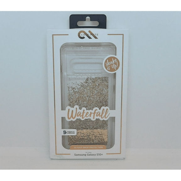 Case-Mate Waterfall Samsung Galaxy S10  Liquid Glitter Case Gold