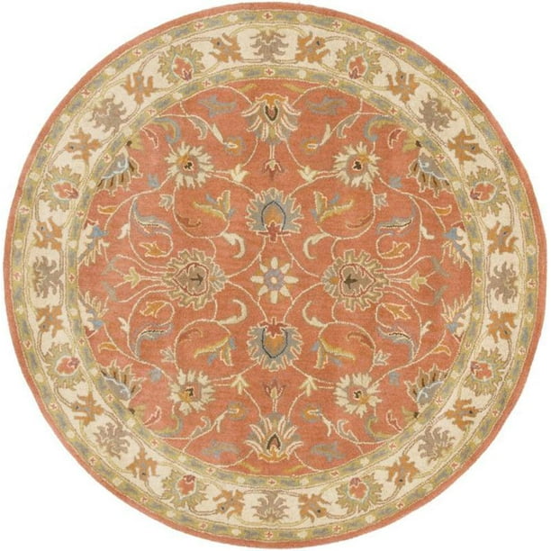 Mark Day Area Rugs 6ft Round Paris Traditional Burnt Orange Beige Rug 6 Com Traditional Burnt Orange Beige Area Rug, Burnt Orange Round Rugs