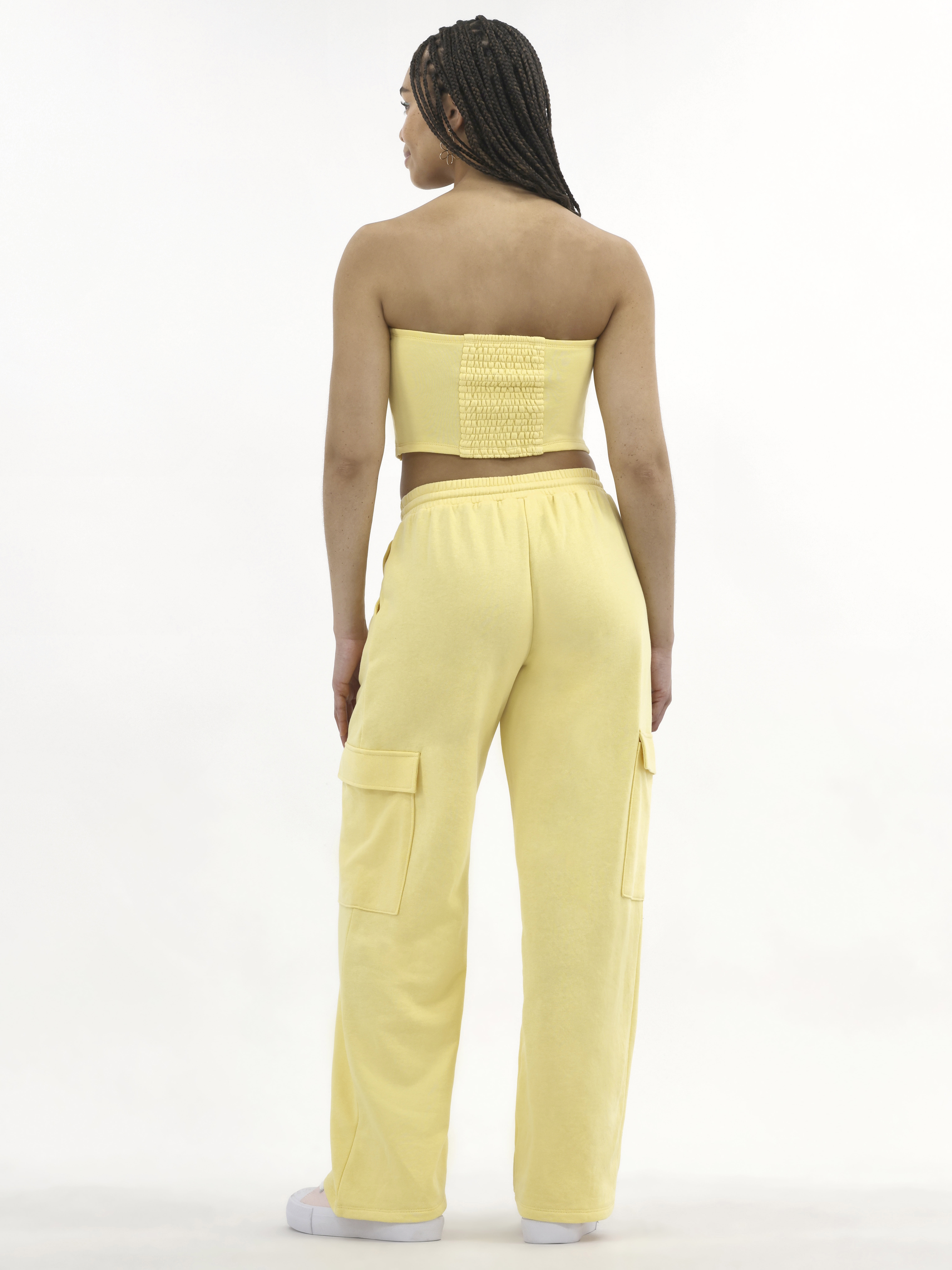 No Boundaries Tube Top and Cargo Sweatpants Set, 2-Piece, Women's