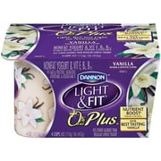 Dannon Light & Fit 0% Plus Fat-Free Vanilla Yogurt, 4 Oz., 4 Count