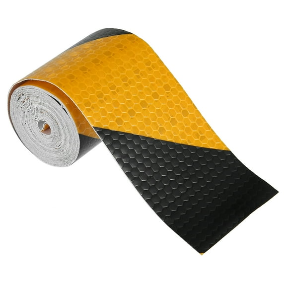 1pcs Black Yellow Reflective Safety Tape Adhesive Marking Signs for Trailer Cars Auto Trucks Trailer Outdoor