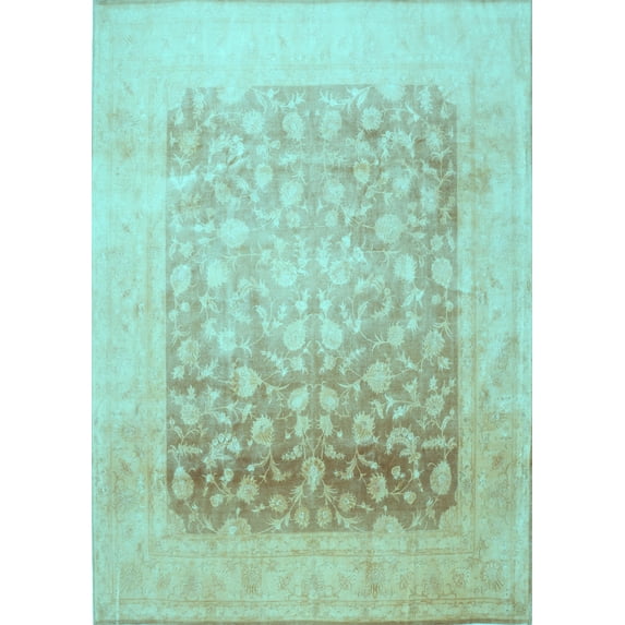 Ahgly Company Indoor Rectangle Persian Light Blue Traditional Area Rugs, 8' x 12'
