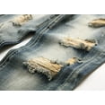 thumbnail image 5 of Men's Ripped Distressed Destroyed Slim Fit Straight Leg Denim Jeans, 5 of 12