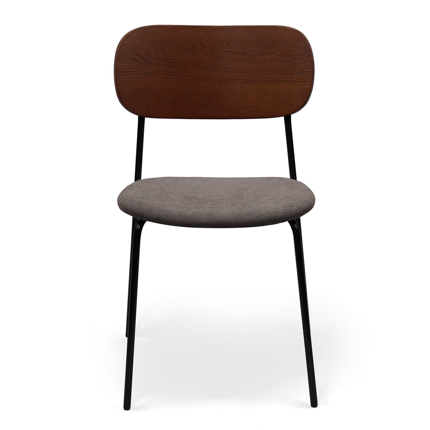 Aspen Modern Dining Chair in Upholstered Seat Matte Black Metal Legs