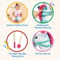 thumbnail image 4 of Battat Unicorn Pal Hobby Horse with Realistic Sounds Stick Horse Plush Fabric Unicorn Toy for 2 Years +, 4 of 11