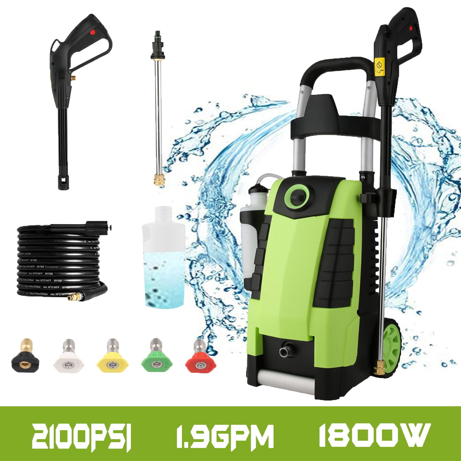 2.6GPM High Pressure Washer Homdox 3500PSI Electric Pressure Washer 1800W Power Washer Professional Washer Cleaner,4 Nozzles,HM5226 