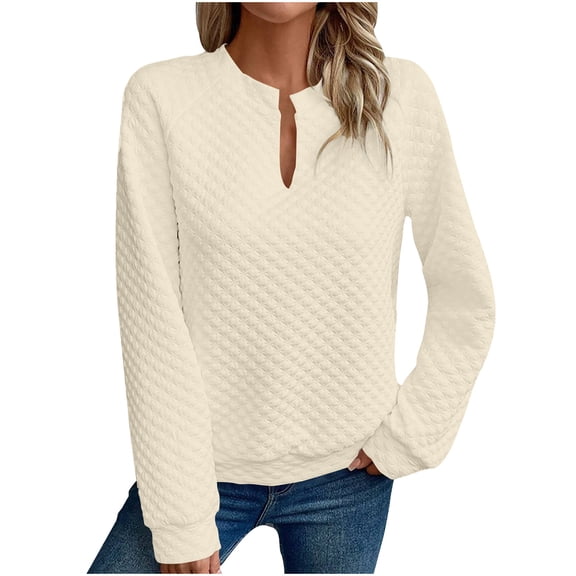 Sweatshirts for Women V Neck Long Sleeve Casual Solid Tops Pullover Hooded Sweatshirt