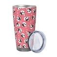 thumbnail image 2 of Fotbe French Bulldog Face Pattern 20 oz Tumbler Stainless Steel Vacuum Insulated Coffee Ice Cup Double Wall Travel Flask Leak-proof Coffee Cup-Straw Three-piece Set, 2 of 8