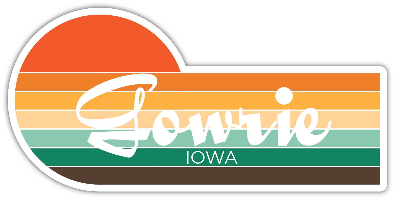 Gowrie Iowa 2 x 1.25 Inch Sticker Retro Vintage Sunset City 70s
