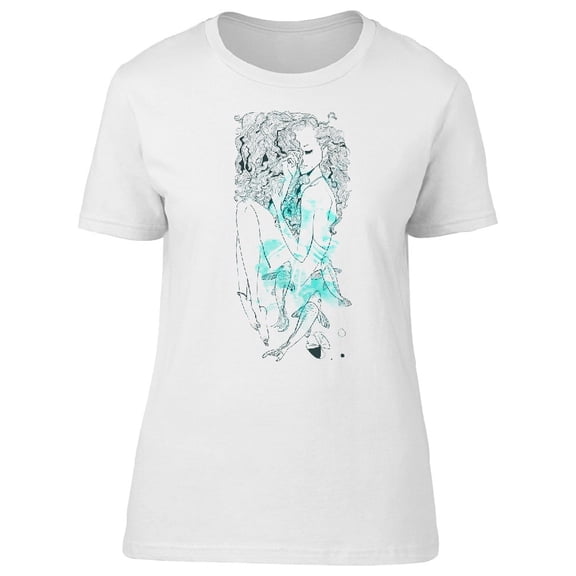 Beautiful Watercolor Sea Lady Tee Women's -Image by Shutterstock