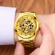 thumbnail image 1 of Reloj de cuarzo para hombre, relojes para hombre, reloj de cuarzo con escultura dorada para hombre, reloj de pulsera de acero para hombre, reloj para hombre, 1 of 3