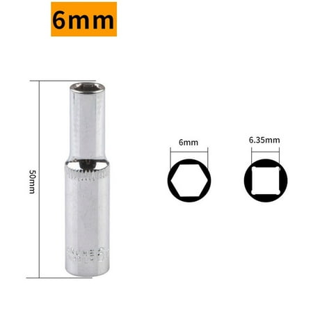 

1PCS 4-14mm Deep SoFor CKet Adapter 1/4inch Hex SoFor CKet Wrench Heads Ratchet Tool