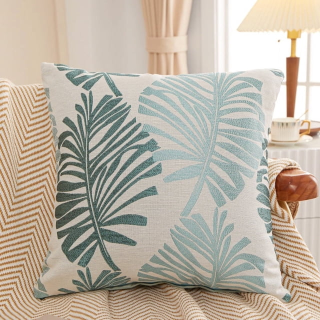Funda de almohada decorativa para sofá con flores, funda de almohada suave para mesita de noche