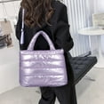 thumbnail image 6 of Yaoyar Women's Tote Bag Large Shoulder Bag,Tote Padded Winter Handbag Space Tote Bag Feather Shoulder Bag Shopping Home Storage and Organization On clearance, 6 of 6