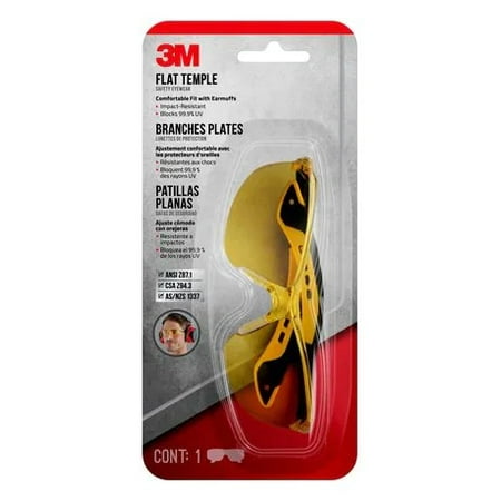 

3M Flat Temple Eyewear Anti-Scratch 47013H1-DC Black/Yellow Amber Lens 6/case