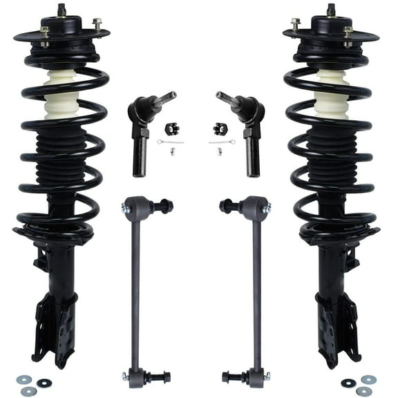 Detroit Axle - Front 6pc Suspension Kit for 2005 2006 Chevy Equinox 2006 Pontiac Torrent Replacement Struts w/Coil Spring Assembly Sway Bars Outer Tie Rods
