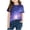Multicolor5, variant on Fnooota Girls T Shirts, Crew Neck Summer Gradient Print Fashion Short Sleeve Tops Multicolor Size 10-12