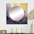 thumbnail image 1 of Designart "Ink Clouds of Purple and Gold Marble IV" Fractals Square Mirror For Wall Decor - Large Purple Square Printed Wall Mirror Art - Wall Mounted Square Large Mirror, 1 of 5